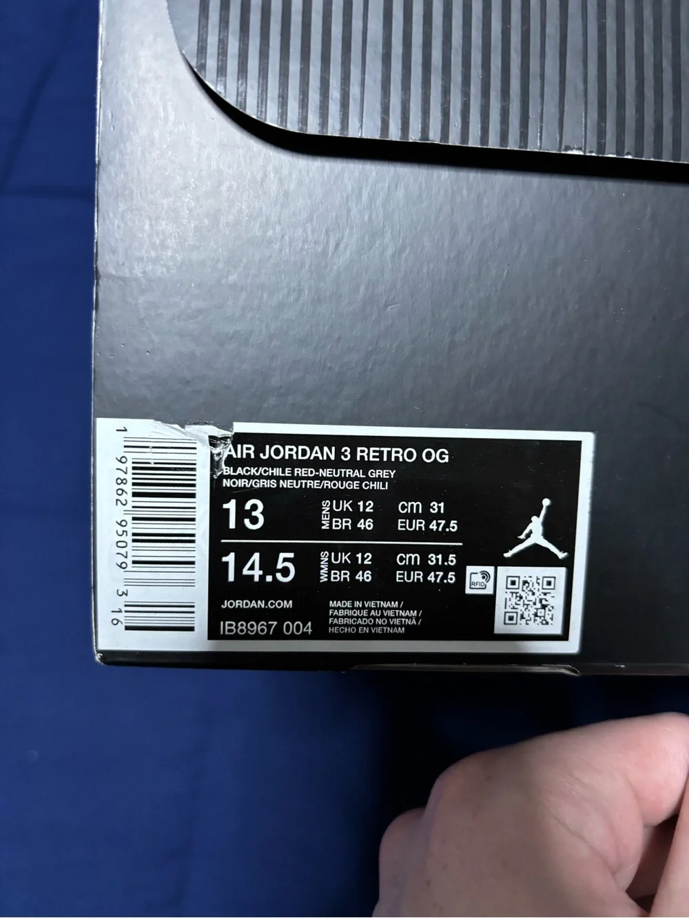 Jordan 3 Retro OG Rare Air 2025 Size 13